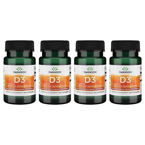 Swanson High Potency Vitamin D-3 1000 Iu (25 mcg) 60 Capsules (4 Pack)