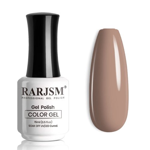 RARJSM Gel Nail Polish Nude Chocolate Brown Milky Gel Nail Polish Opaque Skin Tone 15ml 1 Piece Neutral Colors Soak Off UV LED Cured Nail Gel Polish for Nail Art French Manicure Salon DIY Home