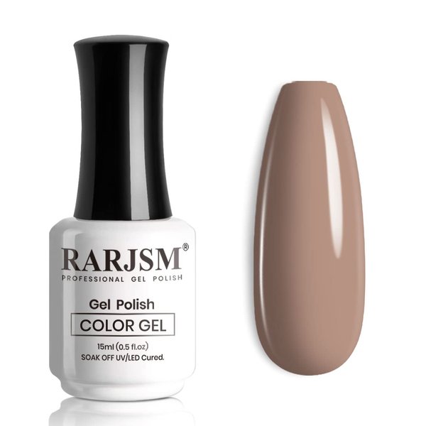 RARJSM Gel Nail Polish Nude Chocolate Brown Milky Gel Nail Polish Opaque Skin Tone 15ml 1 Piece Neutral Colors Soak Off UV LED Cured Nail Gel Polish for Nail Art French Manicure Salon DIY Home