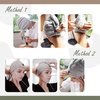 myHomeBody Hair Towel Wrap, Luxury Rapid-Dry Hair-Drying Turban, Ultra Soft and Quick Drying Absorbent Charcoal Fiber, with Coconut Shell Button - Gray