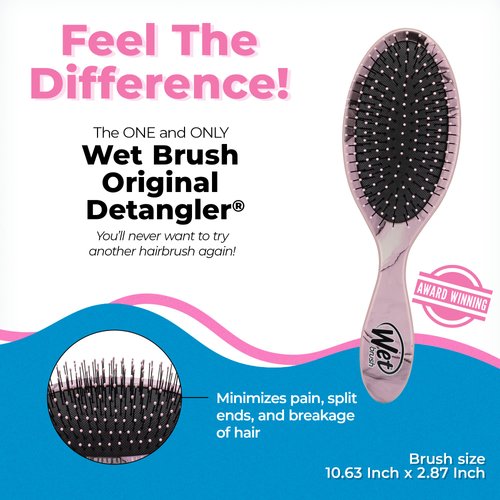 Wet Brush Original Detangler Hair Brush, Dusty Rose - All Hair Types - Ultra-Soft IntelliFlex Detangler Bristles Glide Through Tangles with Ease - Pain-Free Comb for Men & Women