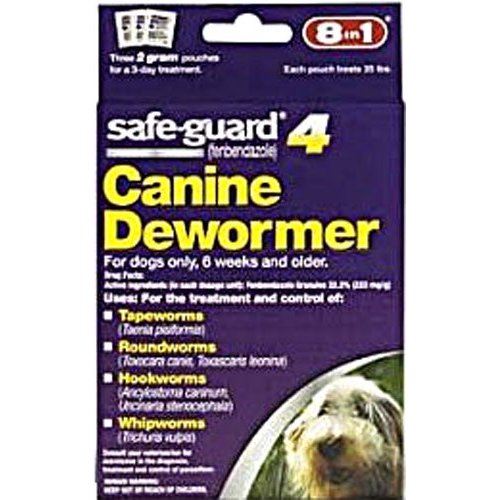Eight in One Safeguard 4 Canine Dewormer for Medium Dogs -- 2 g - 3 Pouches