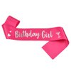 Generic Birthday Girl Sash, Birthday Sash for Girls, Birthday Girl Sash for Women, Birthday Gifts for Women, Hot Pink and Silver Birthday Party Decorations and Supplies