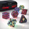 CooAoo Light Up DND Dice Set, Wireless Rechargeable Glowing Dice with Charging Box, 7 PCS Electronic Dice Set, LED RGB Polyhedral Role Playing D&D Dice for Dungeons and Dragons PRG MTG Games