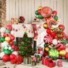 Christmas Balloon Arch Kit, Gingerbread Man Balloon Garland Kit, Green Red Gold Christmas Balloons with Candy Cane Foil Balloon, Latex Balloons for Christmas Party Decoration New Year Party Supplies