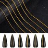 JERCLITY 1 Box 6 Strips Nail Chains for Nail Art Gold Alloy Metal Nail Art Chains Gold Nail Charms Punk Nail Studs Gold Caviar Beads Chain Jewelry Accessories for Women Nail Art