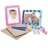 VHALE DIY Paint Your Own Picture Frame, 4 sets of MDF Wood Photo Frames (5 x 7 inch) with Stand, for Children to Paint and Decorate, Classroom Arts and Crafts, Party Favors for Kids