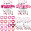 Yinkin 50 Sets Butterfly Baby Shower Favors for Girl, Include 50 Pink Hair Ties Pink Scrunchies 50 Butterfly Thank You Cards a Message from the Bump Baby Shower Sign Baby Shower Souvenirs for Guests