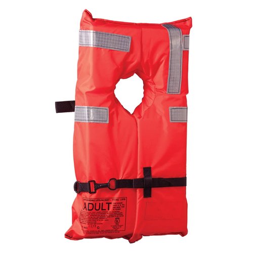 Kent Commercial Type I Collar Style Life Jacket, Adult Over 90 Pounds, Orange