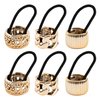 Framendino, 6 Pack Ponytail Cuff Ponytail Holder Elastic Hair Ties Rope Gold for Women 3 Styles