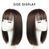 HSPJHTM Bob Wig, Brown Short Wigs Flame Retardant 14" Straight Silky Fluffy Womens Hair Wigs Synthetic Black Wig With Bangs Girl Cosplay Colorful Blonde Women Daily Much Colors (Free Wig Cap)