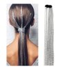 Campsis Punk Tassel Hair Clips Multistrand Chain With Clips Ponytail Multi Strand Head Chain Decorated Hair Extension Chain Festival Nightclub Party Hair Chain for Women and Girls (C-silver)