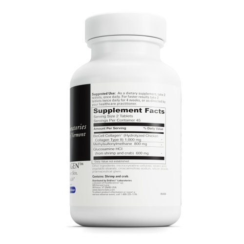 DAVINCI Labs Natures Collagen - BioCell Collagen Supplement with MSM & Glucosamine - Helps to Support Joint Health, Skin Health & Connective Tissues - Gluten-Free - 90 Tablets