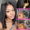 Karlami Hair 12 Inch 13X6 Bob Wig Human Hair Frontal Lace Wig Glueless Wig 150% Density Straight Short Bob Wigs for Black Women Deep Side Part Bob Wig Transparent Wigs (13x6 Bob Wig)