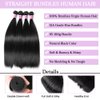 Beautymoon 12A Human Hair Bundles Straight 3 Bundles Human Hair 22 24 26 Inch 100% Unprocessed Brazilian Virgin Hair Straight Weave Human Hair Bundles Double Strong Weft