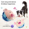 Active Moving Pet Plush Toy, Interactive Dog Toy Pet Bouncing Balls, USB Rechargeable Interactive Washable Cartoon Pig Plush Sound Electronic Dog Toy, Small Plush Sound Toys for Dogs (B)