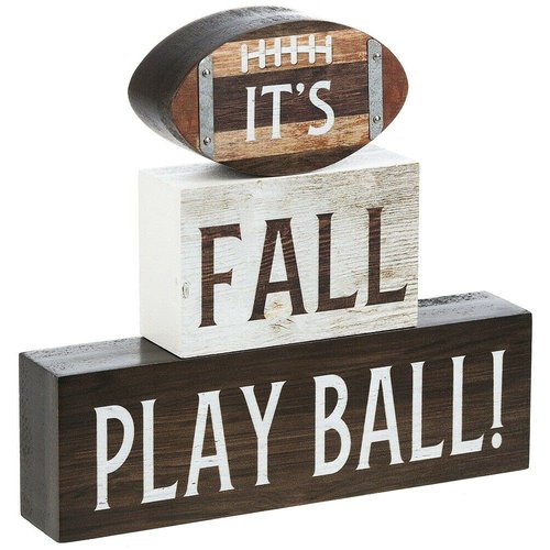 Compatible/Replacement for Ganz Rustic Sport Fall is for Football Wooden Stacking Blocks (Fall Play Ball!)