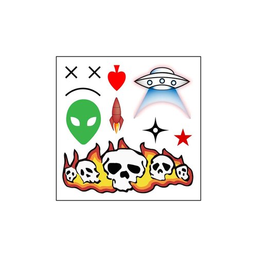 PopStarTats Lil Pump Inspired Face Temporary Tattoos Sheet