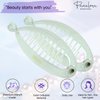 Parcelona French Effortless Mini Set of 2 Celluloid Banana Hair Clip for Fine Hair, Made in France (Clear)