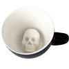 Creature Cups SKULL Ceramic Cup (11 Ounce, Black Exterior) | Hidden 3D Creature Inside Mug Emerges As You Drink | Spooky Creepy Coffee & Tea Cup