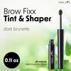 Nabila K - Brow Fixx Tint & Shaper - Eyebrow Gel - Eyebrow Tint - Brow Gel - Brow Tint - Eyebrow Cosmetics - Beauty Products - Makeup - Waterproof - Brush Ball - Travel Size - Dark Brunette - 0.11 oz