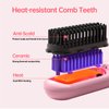 Hahahope Cordless Hair Straightener Brush-Portable Straightening Comb,9600mAh Batt, Plasma Tech, 9 Temp-Settings&LED Display,for Travel&Home(Pink)