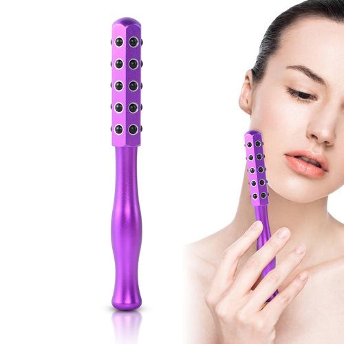 Radiance Roller Germanium Stone Face Roller for Up Lifting and Skin Care，Uplift Massaging Beauty Roller，Uplifting Face Massager Roller (Purple)