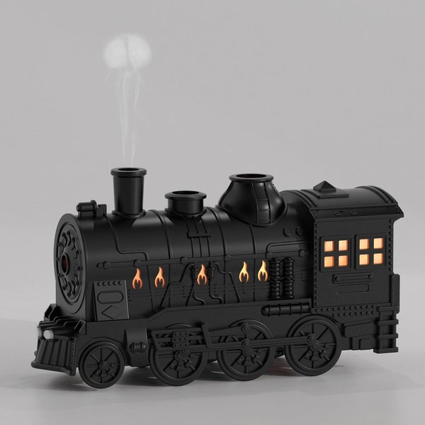 Train Shape Essential Oil Diffuser Humidifier, 2 Lighting Modes, Remote Control, Train Design Home Fragrance Aroma Diffuser, 300ml, for Bedroom Office Desktop (US Plug)