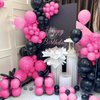 MOXMAY Black and Hot Pink Balloons Garland Arch Kit With Clear Bobo Balloons, 151Pcs Latex Balloons Different Sizes 18 12 10 5 inch for Valentine Day Birthday Holiday Party Decorations