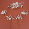 Beusoulover Wedding Hair Accessories Set of 1 Hair Comb and 4 Pearls Hair Pins for Brides and Bridesmaids, Girls, Women, Gold