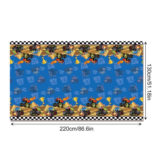 CC HOME 1 Pack Truck Plastic Tablecloth 54 x 87 Inch Long Rectangular Table Cover for Buffet,Birthday Party Holiday Dinner,Picnic or Tablecloth for Kitchen Event Use