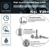 #8 x 1/2" Sheet Metal Screws 100PCS 410 Stainless Steel Hex Washer Head Fast Self Tapping Screws by SG TZH