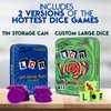 George & Company LLC LCR (Left Right Center) in Blue & Dice Game in Green Tin Gift Set Bundle - 2 Pack