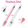Jutqut 2Pcs Rhinestone Picker Tool, Acrylic Handle Rhinestones Applicator Dual-Ended DIY Nail Art Tool with 2 Extra Wax Tips, Wax Tip Pencil DIY Nail Dotting Pen (Pink White)