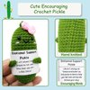 SIMXEHAY Emotional Encouraging Support Pickle,Funny Encouraging Pickle with Emotional Encouraging Card,Cute Knitted Crochet Dolls Soft Plush for Friend Gifts (Pickle)