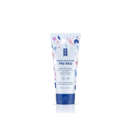 Higher Education Skincare PRE-REQ Travel Size 5% Glycolic Acid Purifying Facial Cleanser for Oily to Combination Skin, 3 fl. oz., Brightening & Gentle Exfoliating Face and Body Wash w/Tea Tree Oil