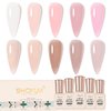 SHOYUM Jelly Nude Gel Nail Polish Set, 10Pcs Sheer Milky White Pink Transparent Gel Polish Kit UV LED Nail Gel Polish Colors Varnish Nail Art DIY Salon 7ML