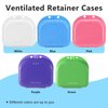 2 PCS Orthodontic Retainer Case,Retainer Case,Denture Case with Ventilation Holes for Mouth Guard and Floss