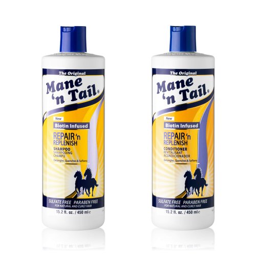 Mane ’n Tail Sulfate Free Repair ’n Replenish Gentle Cleaning And Replenishing System (15.2 Oz Each)
