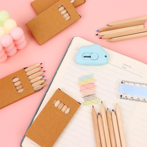 TBoxBo 120Pcs/20 Boxs Boxs Colored Pencils Bulk Mini Drawing Pencils Set for Kids, 3.5inch Short Fat Color Pencils for Adult Coloring Books, Classroom School Drawing Birthday Wedding Party Favors