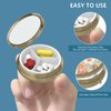 Pill Case Pill Box with Mirror Retro Small Pill Case for Purse or Pocket Bronze Pill Box or Vitamins, Fish Oil, Supplements, Pill Containe Travel Gifts（2PCS）