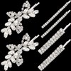 BOYIVI 6 Pieces Rhinestone Bridal Hair Clip, Leaf Wedding Hairpin Bride Crystal Hair Pins Diamond Bobby Pins Jewelry Barrette Hair Accessories for Women Girls