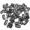 TIHOOD 50PCS Snap Clips for Hair Extensions Weaves U-shape Metallic Wig Clips With Silicon Rubber Small Size Black