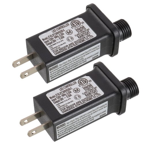 SIGANDG 30V 6W LED Transformer Replacement Class 2 Power LED Controller with 8 Modes Supply for Christmas String Light Inflatable Decorations IP44 Waterproof Low Voltage Transformer(2 Pcs)