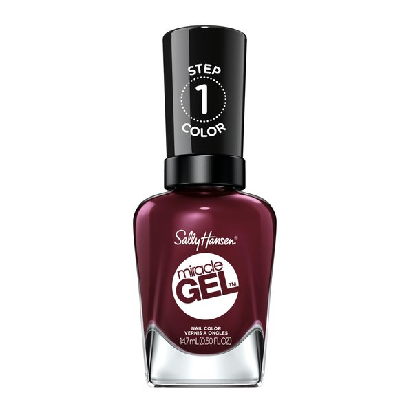 Sally Hansen Miracle Gel™, Wine Stock, Long Lasting, Gel-Like Formula, No UV Lamp Needed, Red Nail Polish
