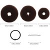 WILLBOND Hair bun maker set - 9 Pieces Donut Bun Maker in 3 Sizes, 12 Elastic Hair Bands, 32 Hair Pins (Black, Brown, Beige)