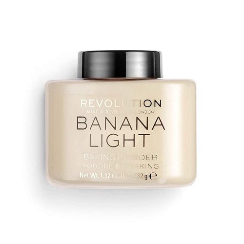 Revolution Beauty, Loose Baking Powder, Makeup Setting Powder, Long Lasting Coverage, Mattifies & Reduces Shine, Banana Light, 1.13 Oz