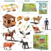 SOUMEL Farm Animal Toys for Toddlers 3-5-7 Kids, 24 Realistic Animal Figures Including 1 Stable and Props, Play Mat, Zoo Toy Animals Figurines, Playset for Boys and Girls Birthday