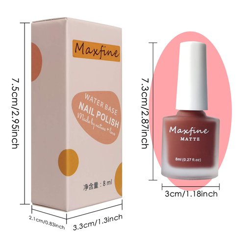 LOKFAR 6 Colors Matte Nail Polish Set, Mist Effect Matte Finish Velvet Gel Nail Polish Kit, Long Lasting Waterproof Velvet Nail Art 8 ml/ Bottle -#B