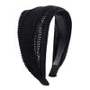 Wide Headband Girls-Women Fashion Hair Bands with Teeth, Non Slip Black Headband Lace Woven Head Bands for Women,Fashion Running Sport Yoga Head Wrap